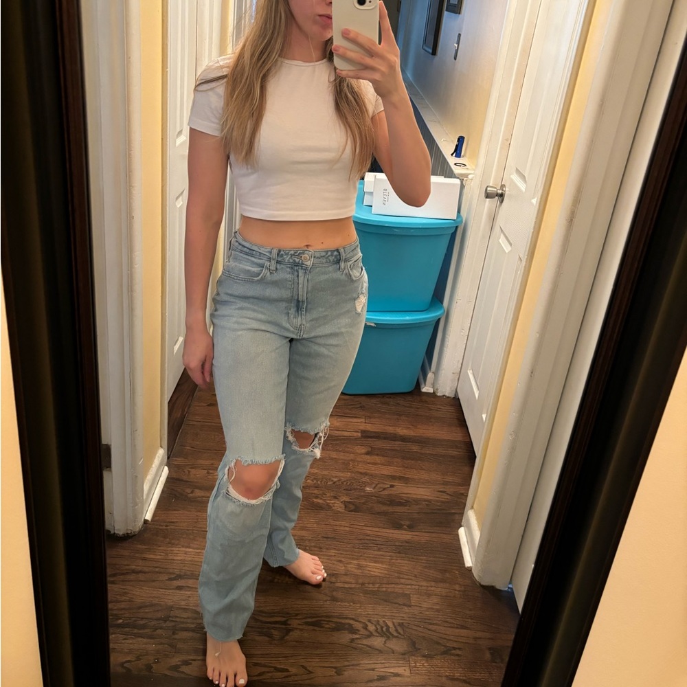 Hollister ultra high rise 90’s vintage straight jeans